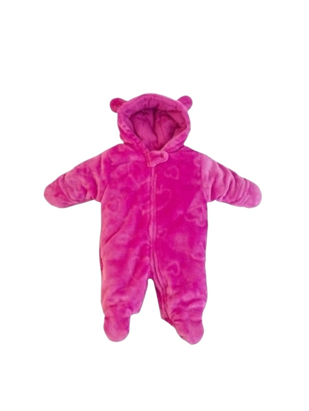 Little Wonders Newborn Pram Snowsuit Pink Hearts NWT Baby Bunting